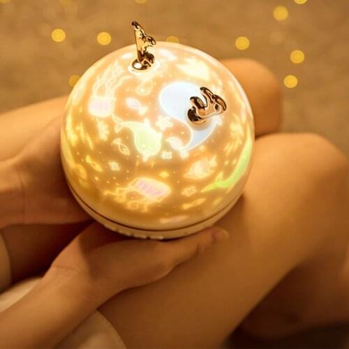 3 Colors LED Rotating Night Sleep Light USB Plug Starry Sky Projector Lamp for Adult Kids Bedroom Decoration Christmas Gift Toys