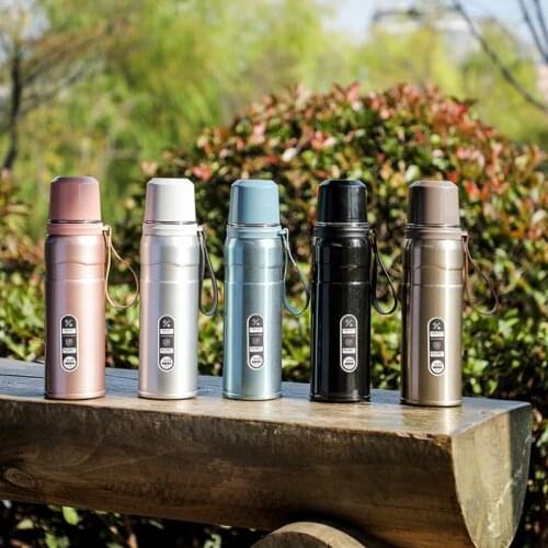304 Stainless Steel Outdoor Vacuum Water Bottle Large Capacity Thermos Cups Silver Gold Black Blue Pink 800ml with Filter