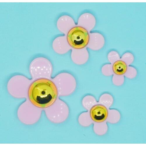 Flatback Pearl Acrylic Pink Daisy Flower Embellishments DIY Paper Scrapbook Crafts Supplies Earring Jewelry Charms