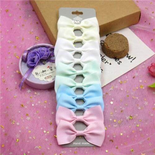 10PCS/Lot Lovely Light Color Hairpins Grosgrain Ribbon Bows Clips 2020 Korean Creativity Hair Accessories For Baby Girls NEW