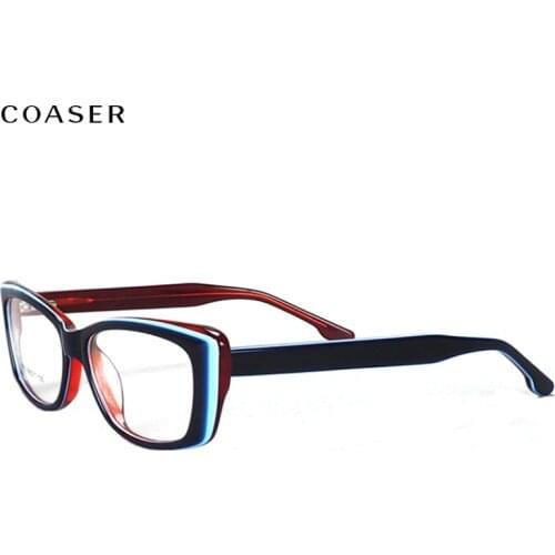 Women Round Eyeglass Frame Cat Acetate Double Color Glasses Frame Eyeglasses Optical Prescription Eyewear Vintage Glasses Frame