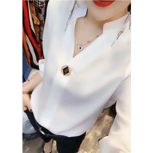 Blouse Women 2021 Spring Long Sleeve Chiffon White Shirt Blusas Mujer De Moda