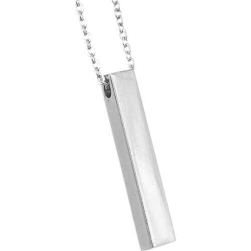 Stainless steel 30mm Blank Bar Pendant Women Necklace mantra Bar Diy print ID Letter Charm Statement choker mirror polish