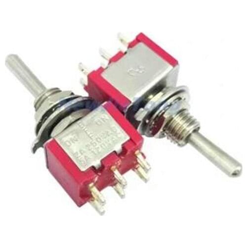 1 Pcs MTS-203 / MTS-223 AC 250 V 2A 120 V 5A per second ON / OFF / ON 3 position 6 Pins DPDT Toggle Switch