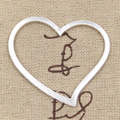 10pcs Charms Heart 39x35mm Antique Making Pendant fit,Vintage Tibetan Silver color,DIY Handmade Jewelry