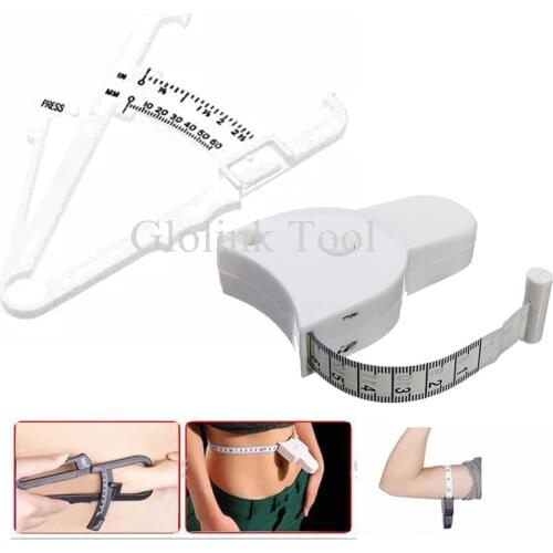 2Pcs Body Fat Caliper Body Mass Measuring Tape Tester Fitness Weight Loss Muscle Measurement Tool