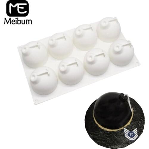 8 Cavity Bomb Shape Cake Mold Land Mine Mousse Dessert Mould Silicone Molds Cake Decorating Tools Pastry Baking Pan