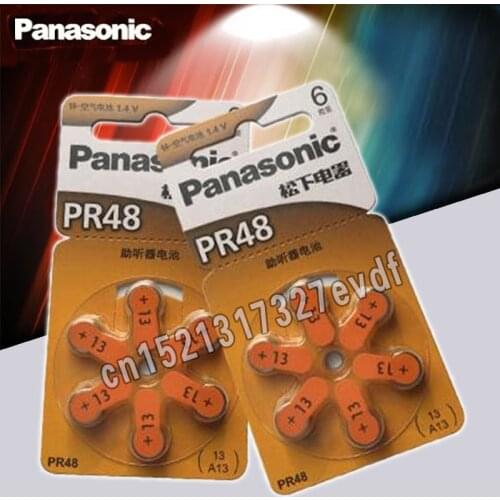 30PCS Original Panasonic PR48 Hearing Aid Batteries 7.9MM*5.4MM 13 A13 Deaf-aid Acousticon Cochlear Button Cell Batteries