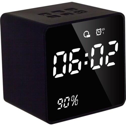 Bluetooth Speaker Mini LED Dual Alarm Clock Music Support FM Radio TF Card Christmas Birthday Gift Stereo Phone Subwoofer