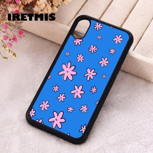 Iretmis 5 5S SE 2020 Phone Cover Cases for iPhone 6 6S 7 8 Plus X Xs Max XR 11 12 MINI Pro Rubber Silicone Pink Flowers