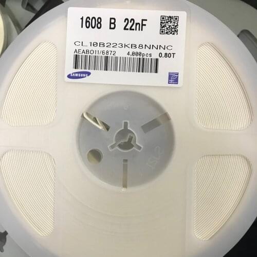 CL10B223KB8NNNC CAP CER 0603 22nF 223K ±10% 50V X7R Ceramic Capacitor 4000pcs Ceramic Capacitor