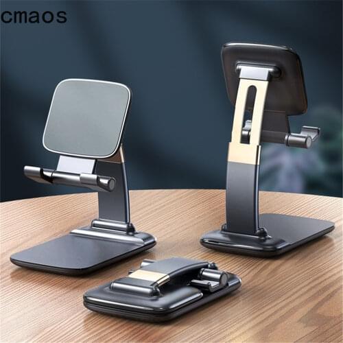 CMAOS Foldable Desk Phone Holder Stand For iPhone 12 iPad Xiaomi Adjustable Gravity Metal Table Desktop Cell Smartphone Stand