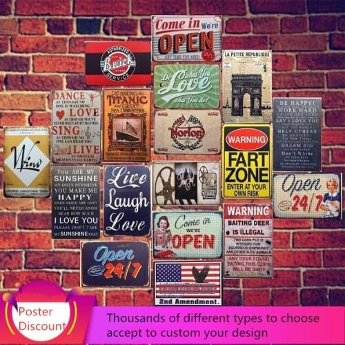 Dropshipping Metal Sign Vintage, Retro Tin Sign
