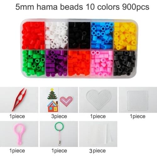 JINLETONG 900Pcs hama beads set Fuse beads 5mm DIY educational toys Kids 3D puzzles fuse beads pegboard sheets ironing paper