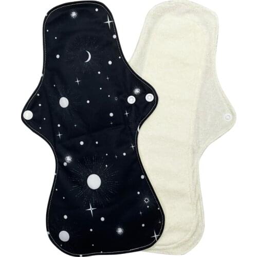 Lecy Eco Life 1pc 13" reusable organic bamboo terry mama cloth menstrual pads for very heavy flow periods