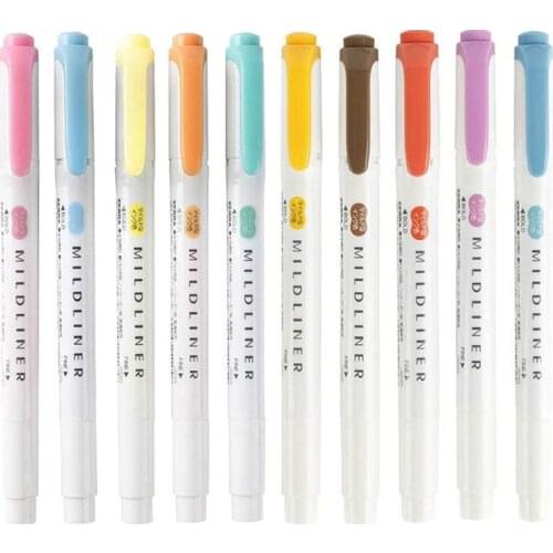 5pcs/set Double-headed Highlighter Kawaii Marker Pens pen for School Office Writing Supply Stationery stiften graffiti markers