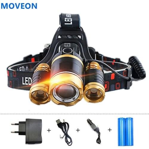 ZPAA Rechargeable 12000lm Powerful Head Lamp Led Headlamp Head Flashlight Torch T6 LED Lights Zoom Waterproof Outdoor Equipment