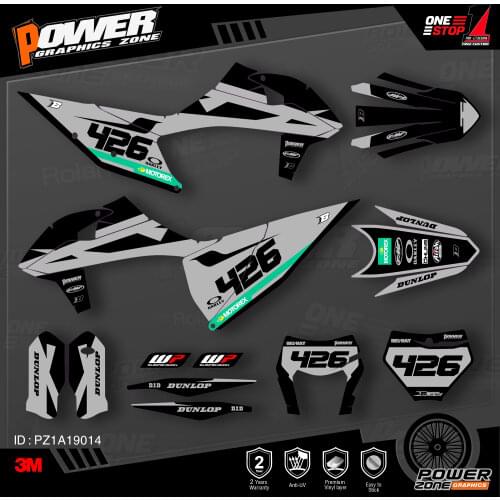 PowerZone Custom Team Graphics Backgrounds Decals 3M Stickers Kit For KTM SX SXF MX 19-20 EXC XCW Enduro 20-N 125 to 500cc 14