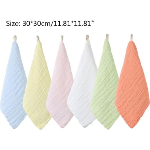 6 Pcs/Pack Baby Infants Feeding Bibs Absorbent Soft Gauze Burp Saliva Towel Handkerchief Toddler Scarf Wash Cloth 87HD