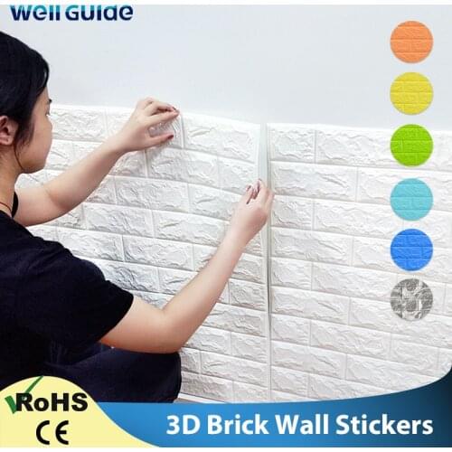 Wall Sticker DIY 3D Brick stone pattern Sticker Self-Adhesive Waterproof Wall Paper for Kids Room DIY floral prints 3D Wallpaper