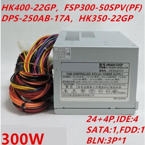 New PSU For Huntkey BTX A4800C S2000i S3041i 300W Power Supply HK400-22GP FSP300-50SPV(PF) DPS-250AB-17A HK350-22GP