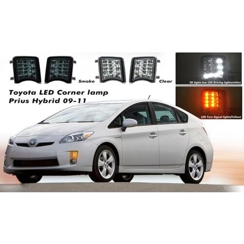 Clear or Smoked Lens 2-IN-1 LED Corner Lamp Light For Prius Hybrid 09-11(Pre-LCI XW30)