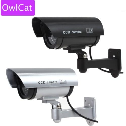 Dummy Security Camera Fake Camera Bullet Emulational Camera Cctv Camera Waterproof Outdoor For Home Surveillance LED Flash