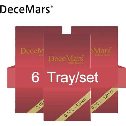 DeceMars 6 Tray/set L LC LD LU M eyelash extension 8-15mm Mixed Length PBT Mink Eyelash Extension for Grafting L Shaped lashes