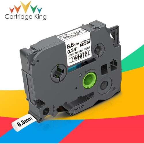 8.8m Heat Shrink Tubes for Brother HSe-221 HSe 221 HSe221 Black on White 1.5m Length Compatible for Brother P-touch Label Maker