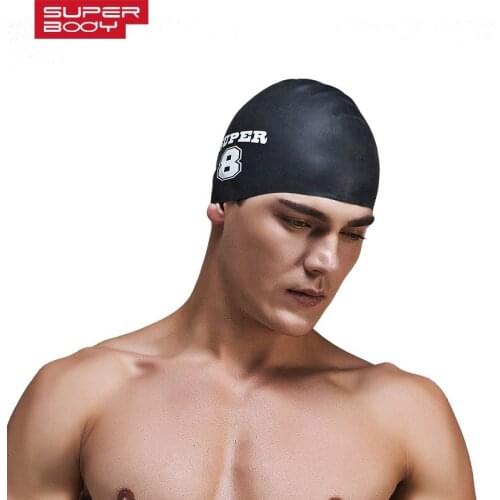 SUPERBODY 2018 Men and Women Universal Swimming Caps New Swimming Cap Silicone Waterproof Protect Ear Particle Swimming Cap