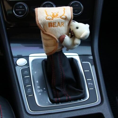 Universal Car little bear doll Handbrake Gearshift Cover Winter Warm Handbrake Cover Car Interior Supplies