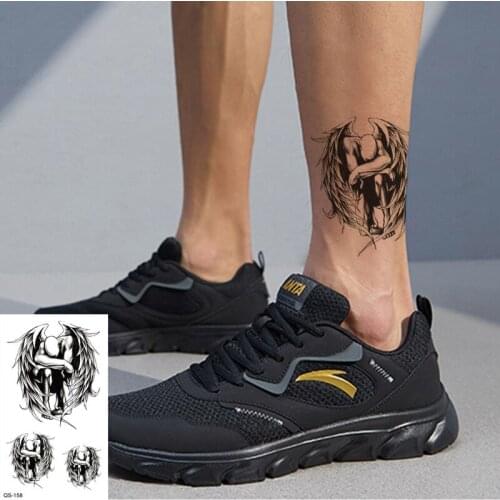 Waterproof Temporary Tattoo Sticker Wing Thinking fake Tattoo Geometric Animal Flash Tattoo Hand Back Foot for Girl Women Men