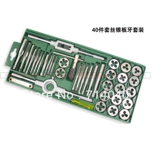High quality Threading M3~M12 tap die set, metric dies thread tap tool set, 40 pc/set