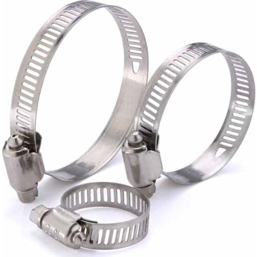 2/5/10Pcs 10-100mm Stainless Steel 201 Worm Drive Hose Clips Irrigation Pipe Hoop Fixed Water Pipe Hose Fastener