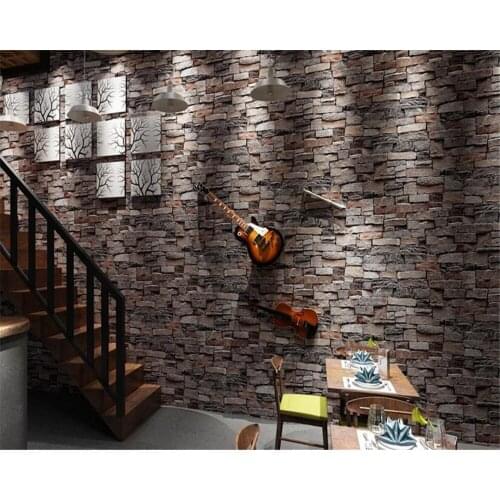 Beibehang Brick pattern papel de parede living room wall 3d wallpaper waterproof pvc dimensional Chinese style retro wall paper