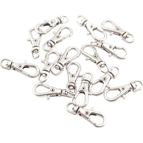 50pcs Mini Snap Hook Swivel Eye Trigger Clip Clasp 4mm Silver For Leather Craft Bag Strap Belt Webbing Keychain DIY