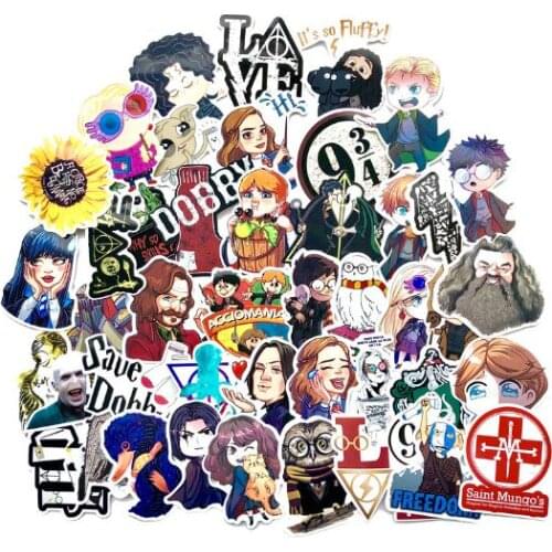 53 PCS waterproof Potter stickers Hogwarts 2020 waterproof Stickers Cartoon Waterproof DIY Decals Sticker