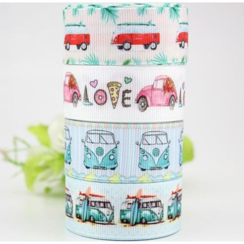 7/8" cartoon car printed ribbon grosgrain 22mm ribbons 10 25 50 yards DIY bows gift wrapping wedding decoration webbing