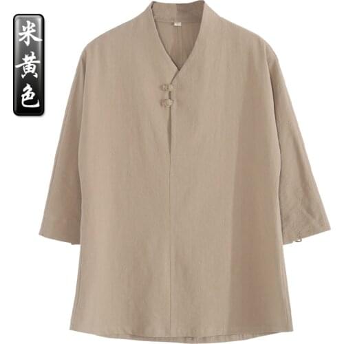 7colors high quality summercotton&linen wing chun tai chi kung fu uniforms zen lay short sleeves suits hanfu meditation T-shirt