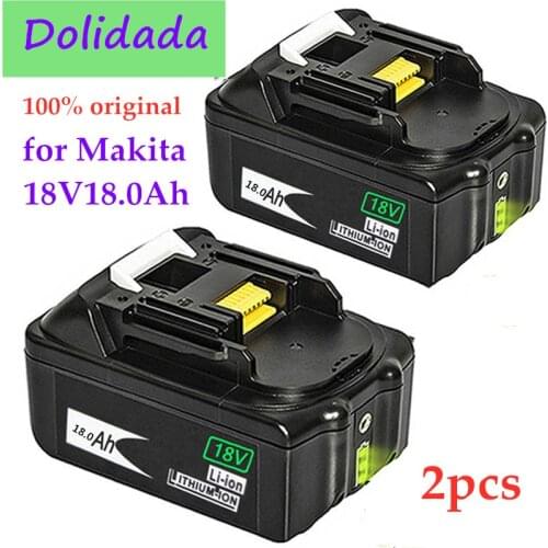 Original For Makita 18V 18000mAh Rechargeable Power Tools Battery with LED Li-ion Replacement LXT BL1860B BL1860 BL1850