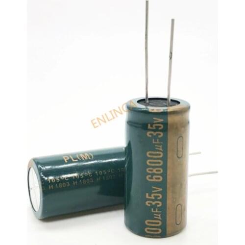 2pcs/lot 35V 6800UF 18*35 high frequency low impedance aluminum electrolytic capacitor 6800uf 35v 20