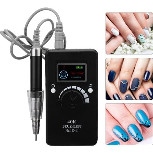 Portable Electric 40000RPM LCD Nail Art Grinding Machine Nail Drill Manicure Set Long Battery Life Manicure Grinding Device Kit