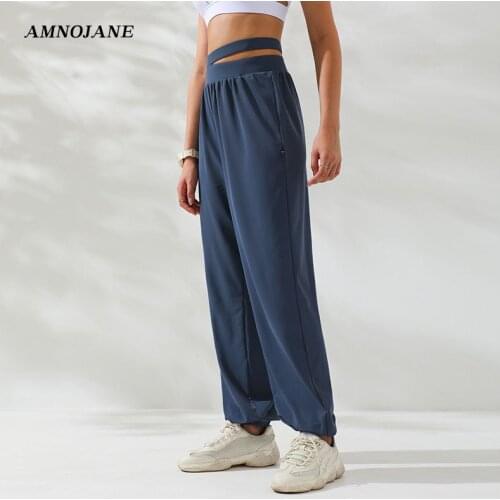 Hollow High Waist Harem Pants Women Flared Hippie Pants Flare Sport Sweatpants Wide Leg Pant Joggers Running Yoga Loose Pantalon