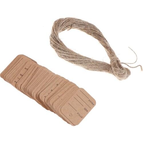 Paper Tags Kraft Paper Tag Head Label Festival Note DIY Blank Price Hang Tag Birthday Wedding Party Paper 100 pcs Cards Gift Tag