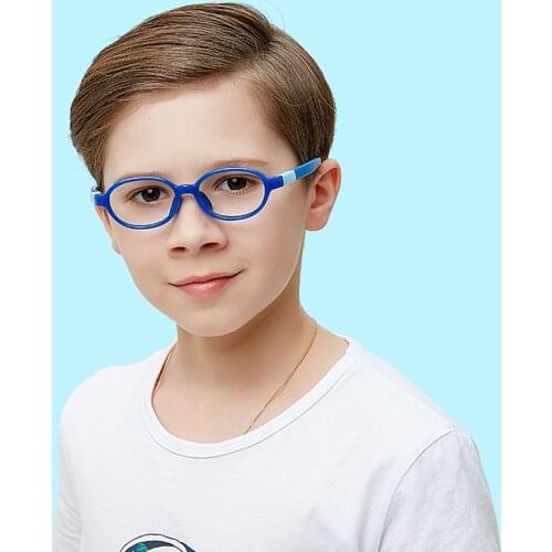 Veshion baby tr90 anti blue light glasses for kids oval clear lens girl optical round glasses frame for children boy silicone