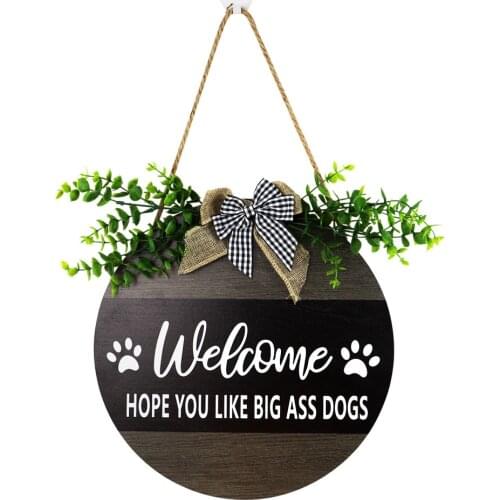 Welcome We Hope You Like Cats Farmhouse Door Sign Welcome Cats Wreath Sign Door Hanger for Cats/Dogs Lovers Home Decor