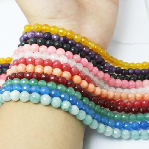 Hot Sale Fashion Natural Gem Dyed Stone 6mm 58pcs/lot Faceted Loose Beads Beads Fit Bracelets &Necklaces
