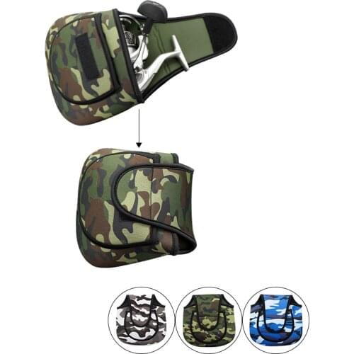 Camo Fishing Reel Bag Waterproof Spinning Wheel Bag Protective Case 100-10000 Size Spinning Fishing Reels Bag