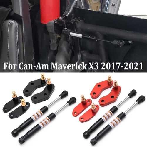 Billet Aluminum Anodized Front and Rear Door Opener Gas Struts Set For Can Am Maverick X3 & X3 Max 2017 2018 2019 2020 2021