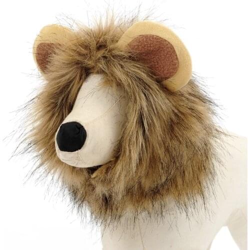 Creative lion headgear with fake ear puppy transformed hat pet funny cat hat dog